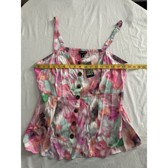 Torrid Color Splash Fit and Flare Button Front Tank Womens Size 10 Pink NWT - Picture 8 of 10